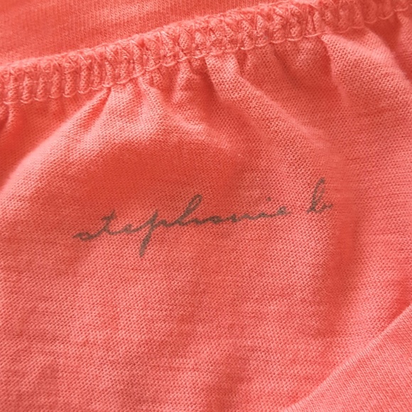 Dress Pima Cotton Coral 3/4 Sleeve Pullover Scoop Neck Size Small - Picture 6 of 8